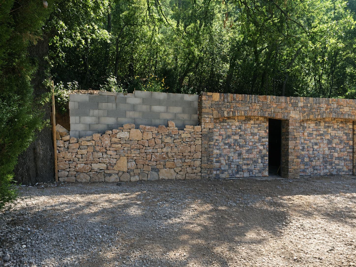 Mur en pierre — structure agglo